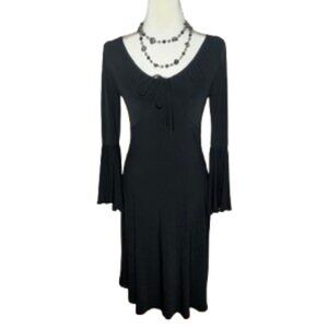 Express Stretch Women's Long Sleeve Midi Black Dress Size 7/8
